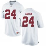 Men's Alabama Crimson Tide #24 Clark Griffin White Game NCAA College Football Jersey 2403DKSX7